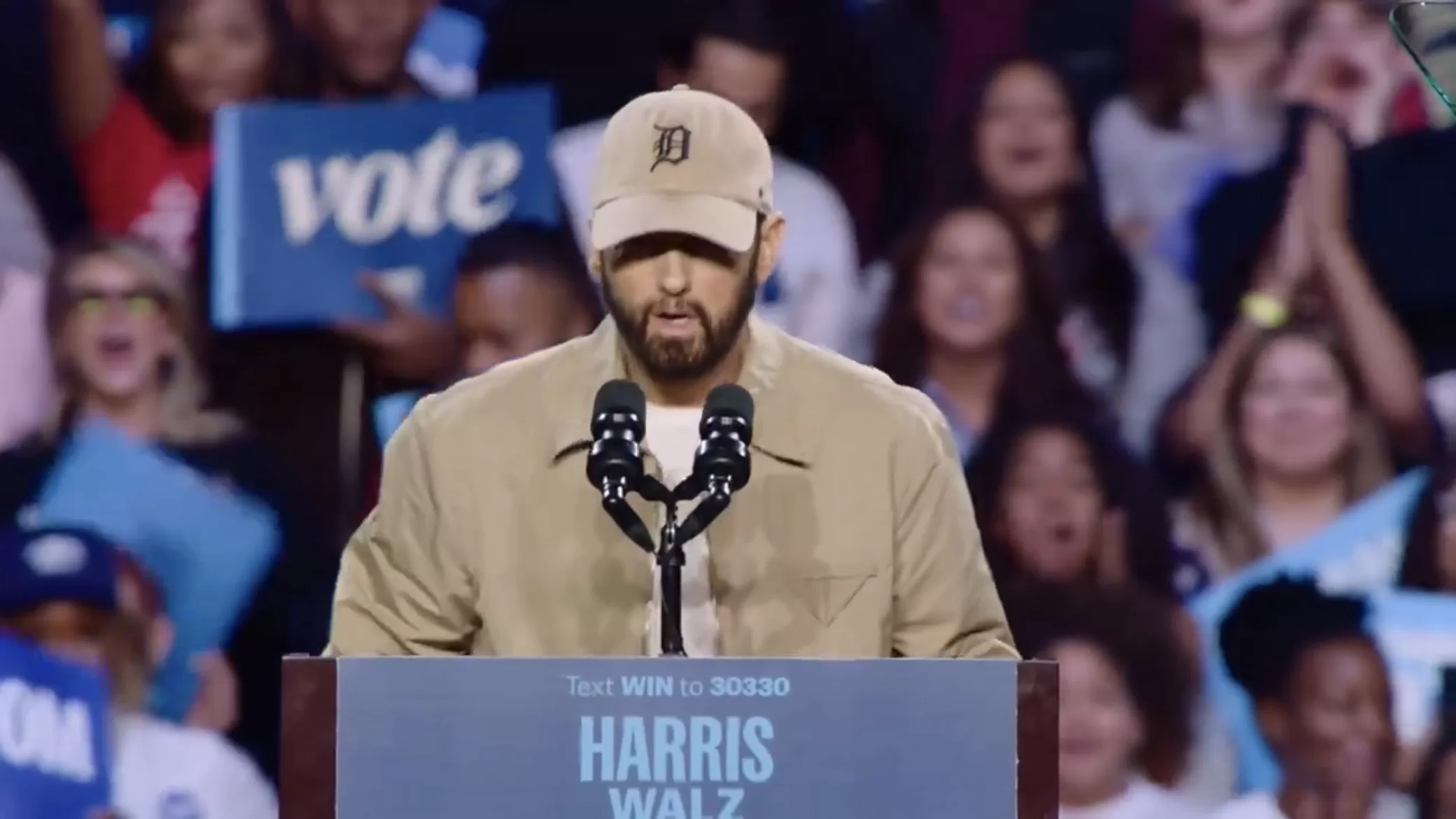 Eminem Introduces Obama At Kamala Harris Rally In Detroit